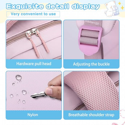 PRAGARI Kids School Backpack for Teens Girls Aesthetic Purple Backpack Lightweight College Laptop Casual Travel Bookbag - color: Purple
