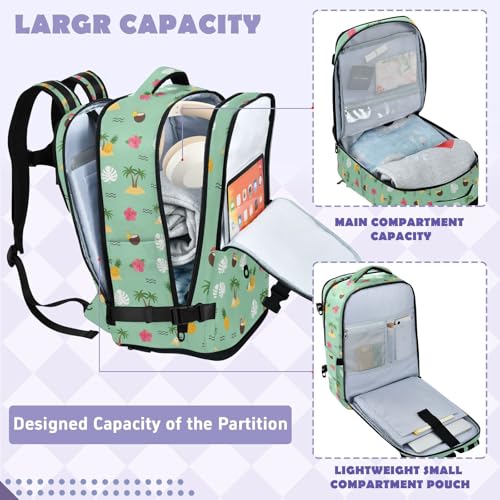 Travel Backpack with Shoe Compartment, 20L Large Capacity Laptop Backpack for Men Women, Summer Vibes Daypack for Traveling Hiking Carry On