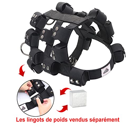 Dog Harness for Small Medium Large Dogs No Pull, Dog Weighted Vest, Tactical Dog Harness for Pit Bulls with Pockets (Adjustable Weight) - Weight Loss, Exercise, Walking, Muscle - size: Size S/Dog's Waist 23.5"-28.5"