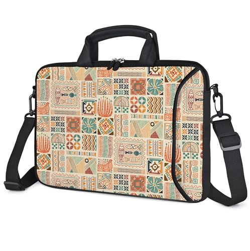 RICHEN 17 inch Laptop Shoulder Bag Carrying Case with Handle Fits 15.6/16/17/17.3/17.4 inch Laptop Notebook (Geometric Drawing, 16-17.3 inch) - color: Geometric Drawing