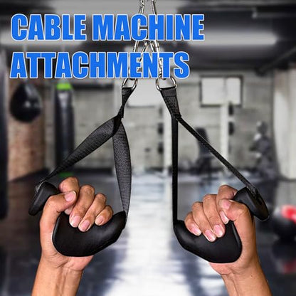 BLUSLM Ergonomic Tricep Rope Pulldown Attachments, Upgraded 27 32 40 & 47 Inch Extra Long Triceps Rope Cable Attachments for Gym, LAT Pull Down Bar for Cable Machine, Tricep Workout Cable Attachments - color: CABLE HANDLES-01