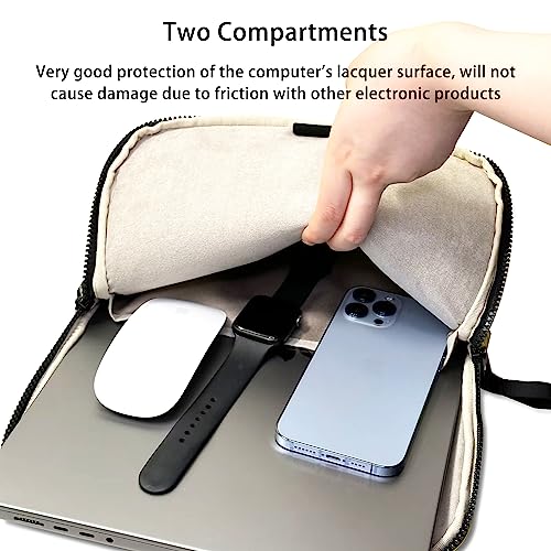 Puffy Laptop Sleeve 15-16 Inch White, Waterproof Carrying Case Bag for Women, Fluffy Computer 15.6 HP Case, Compatible with MacBook Pro 16 Inch, MacBook Air M2 M1, Asus/Dell XPS/Lenovo - color: White, size: 15-16 inch