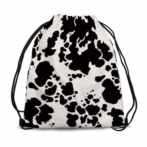 Gym Backpack Animal Seamless Pattern Volleyball Bag Sports Backpack Black Spots on White Background 14x16.9 Inch - color: Animal Seamless Pattern