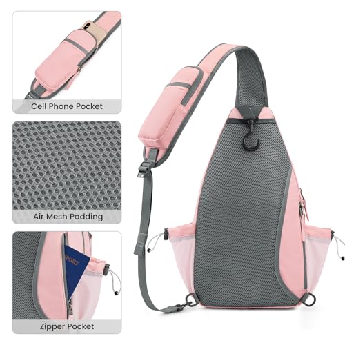 G4Free Pickleball Sling Bag for Women - Lightweight Crossbody Sports Bag - color: Pink