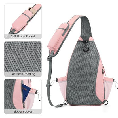G4Free Pickleball Sling Bag for Women - Lightweight Crossbody Sports Bag - color: Pink