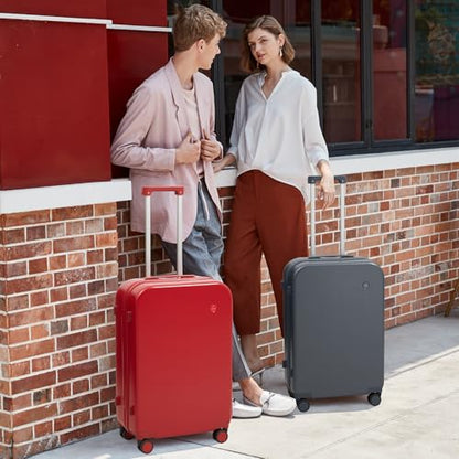 mixi Carry on Luggage, 20'' Suitcase Spinner Wheels Luggage Hardshell Lightweight Rolling Suitcases PC with Cover & TSA Lock for Business Travel, Rock Gray - color: Rock Gray, size: 20in Carry on
