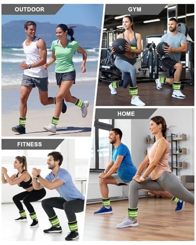 Fragraim Adjustable Ankle Weights 1-3/4/5/6/8/10/12/15/20 LBS Pair with Removable Weight for Jogging, Gymnastics, Aerobics, Physical Therapy - color: Green, style: 7.5 lbs each( 15 lbs pair)