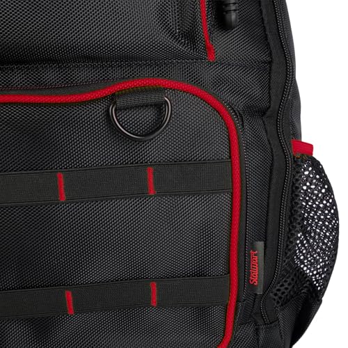 Tool Backpack Heavy Duty Tool Bag with Laptop Sleeve, USB Charging Port, Side Pouches, Multi Pockets and Rubber Base - Electrician, Handyman, Construction, Carpentry Work or Jobsite Tote by Stalwart