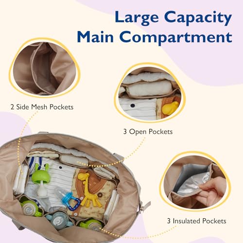 mommore Diaper Bag Tote, Large Capacity Travel Diaper bags, Hospital Bag for Labor Delivery, Baby Bag with Pacifier Case | Hospital Bag - color: Navy Blue