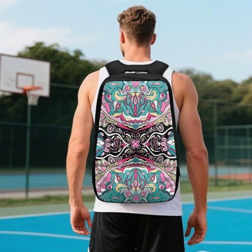 Basketball Backpack With Separate Ball Compartment And Shoes Fit Basketball Volleyball Football - color: Mandala