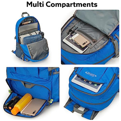 G4Free 40L Lightweight Packable Hiking Backpack, Waterproof Travel Daypack - color: Navy Blue