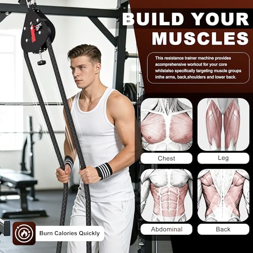 Endless Rope Trainer, Portable Pulley System with Adjustable Resistance, Home Gym Suspension Infinity Rope with 14 FT Closed-Loop, for Grip, Arms, Back, Body Coordination Exercises