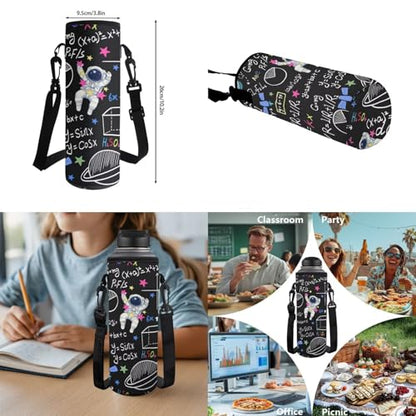 Math Astronaut Backpack for Boys Kids School Backpack with Lunch Box Pencil Case Water Bottle Carrier 4 Pieces Kindergarten Elementary School Backpacks for Boys 17 Inch Lightweight Bookbag - color: Math Astronaut