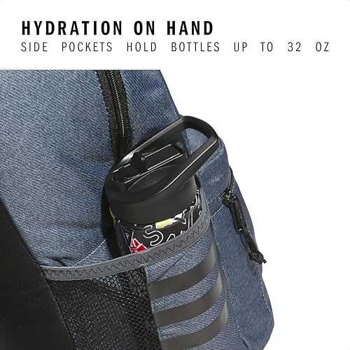 adidas Classic 3-Stripe Backpack for Laptop, School and Travel, 28L - color: Twill Onix Grey/Black