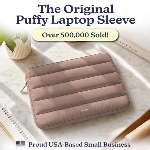 Vandel The Original Puffy Laptop Sleeve Case, 13-14 inch Laptop Sleeve Bag Case 13.3 Inch, Compatible with MacBook Air 13, Pro 14/13 iPad Pro 12.9, HP Dell ASUS, Computer Bag Cover - color: d. Latte, size: 13-14 Inch