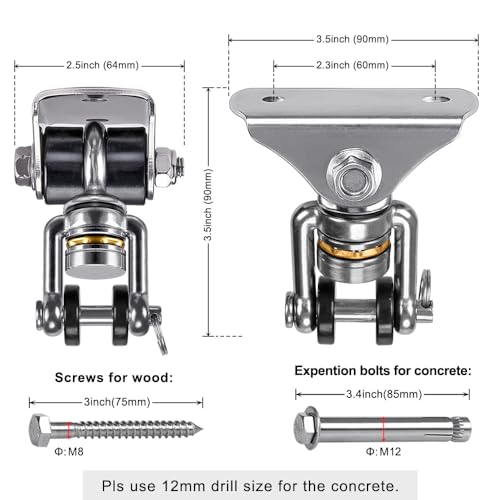 SELEWARE Anti-Squeaking Swing Hanger Stainless Steel Swing Hook Bearing Inside Free Swivel Ceiling Mount Bracket for Hammock Chair Toddler Swing Yoga Swing Punching Bag - color: Silver ( 1 Pack 360° Bearing Swing Hanger )