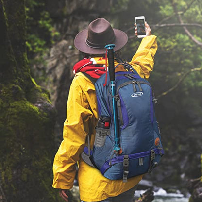 G4Free 50L Hiking Backpack Waterproof Daypack Outdoor Camping Climbing Backpack with Rain Cover for Men Women - color: Blue01