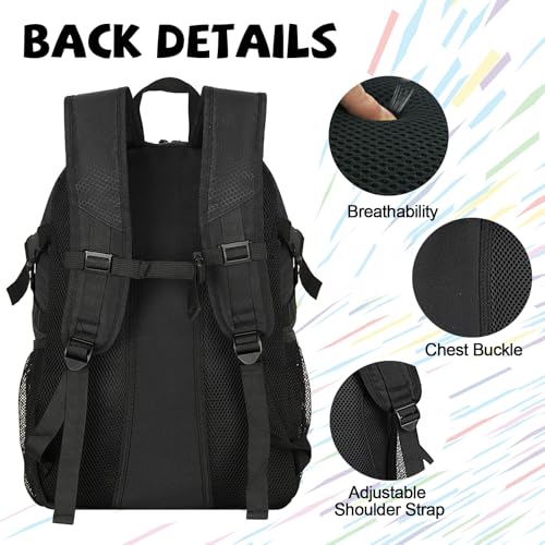 Goloni 35L Basketball Bag,Basketball Backpack with Shoe and Ball Compartment,Backpack for Soccer, Volleyball - color: black