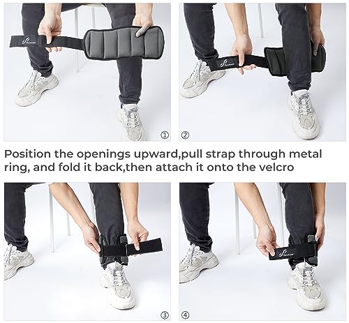 Sportneer Adjustable Ankle Weights for Women and Men 7 lbs/Pair Adjustable Leg Weights with Secure Straps, Strength Training Weighted for Yoga, Walking, Running, Aerobics, Gym, Physical Therapy - color: Dark Gray