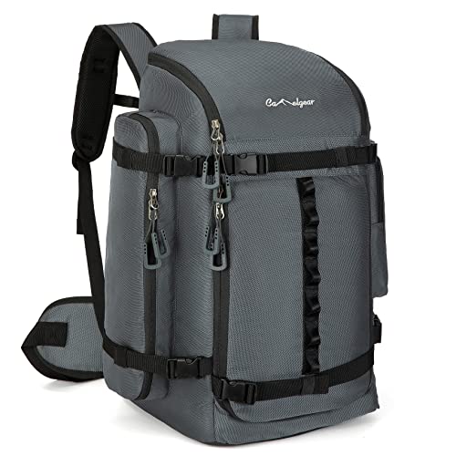 65L Ski Boot Bag,Large Duffle Travel Bag,1680D Nylon Waterproof Padded Ski Boot Bag Backpack For Women Men Kids - color: Grey