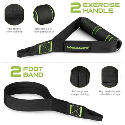 Pilates Bar Kit with Resistance Bands, Multifunctional Pilates Bar for Women & Men with Heavy-Duty Metal Adjustment Buckle, Pilates Home Equipment for Full BodyWorkouts - color: Green