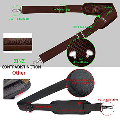 ZINZ 79 inch Shoulder Strap, Extra-thick Fixed Cushion Pad and Dual Clasps Universal Replacement Strap with Metal Swivel Hooks for Laptop Bags, Luggage Bags, Camera, Crossbody (200cm,Brown) - color: Brown