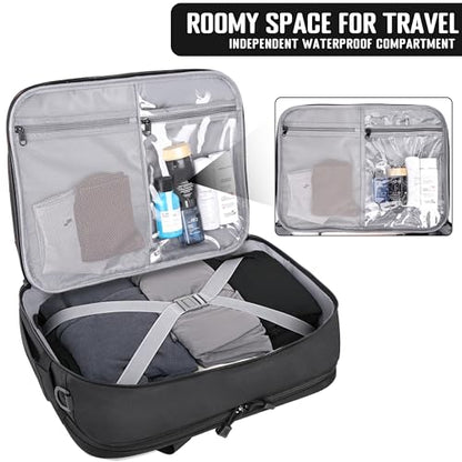 HILOMON Travel Messenger Laptop Bag 17.3 Inch Carry on Large Tactical Briefcase YKK-Zipper Waterproof Computer Bags for Travel Work Business Overnight