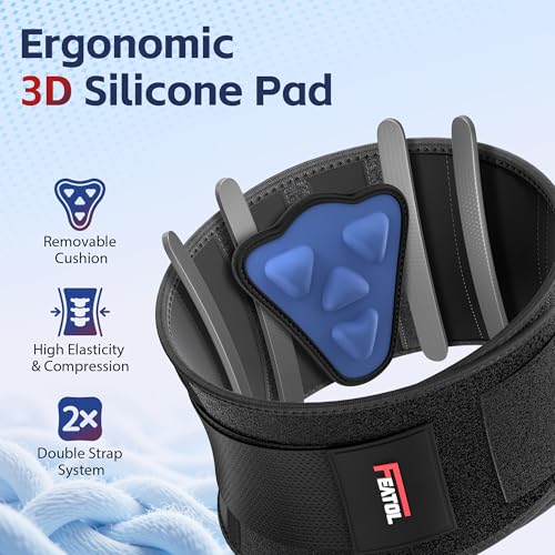 FEATOL Back Brace for Men Lower Back Pain Relief Lumbar Support Brace Waist Belt with Ergonomic 3D Silicone Pad for Heavy Lifting Work, Herniated Disc, Sciatica, S/M - size: Small/Medium(Pack of 1)