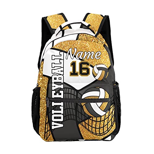 Customized Sports Volleyball Print Waterproof Backpack with Name for Hiking Camping Picnic - color: Backpack 23