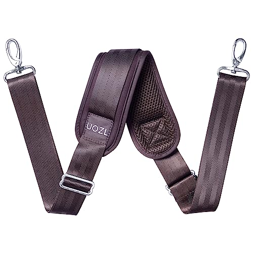 59 Inch Shoulder Straps, Soft with Ultra-Thick Fixed Shoulder Pad, Two Way Independently Adjustable Buckle Replacement Straps for Laptop Bag Messenger Bag Tool Bag Luggage,Brown - color: Brown, size: 59 inch