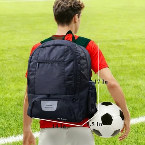 Soccer Ball Bag-Backpack for Basketball,Volleyball with Cleat Shoes and Ball Compartment for Sports Team,Trainning - color: Black