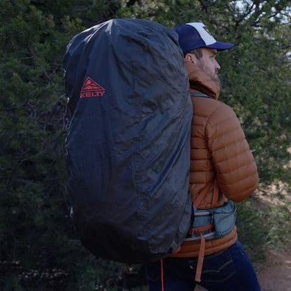 Kelty Backpack Rain Cover, Water Proof Cover for Hiking and Backpacking Packs 30 to 105 Liters, Elastic Cinch, Integrated Stuff Pocket, 2024 Update - size: Medium (30-50L)