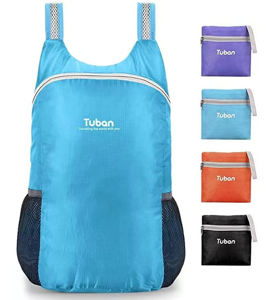 Ultra Lightweight Packable Water Resistant Backpack for Travel Camping Outdoor Hiking Daypack - color: Blue