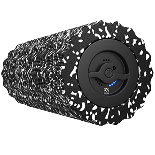 FITINDEX Vibrating Foam Roller for Muscle Deep Tissue, Back Pain Relief, Leg Foot Neck Massager, Exercise, Pilates, Muscle Recovery, Physical Therapy, 4-Speed, Rechargeable, Black - color: Black