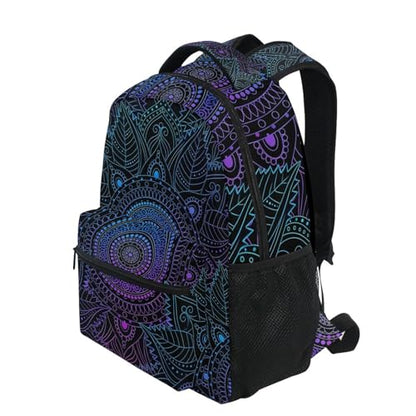 ALAZA Art Arabesque Mandala Boho Ethnic Bohemian Large Backpack Personalized Laptop iPad Tablet Travel School Bag with Multiple Pockets - color: Mandala