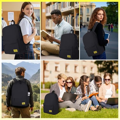 Premium Lightweight Laptop Backpack with USB Charging Port, Durable College School Bookbag, 2 Built-in Organizers, Padded 15.6-inch Laptop/Notebook Sleeve, Slim Water Resistant Bag, Black - color: Black