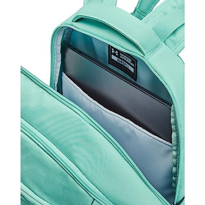 Under Armour Unisex Hustle 5.0 Backpack - color: (361) Neo Turquoise / Neo Turquoise / Metallic Green Grit