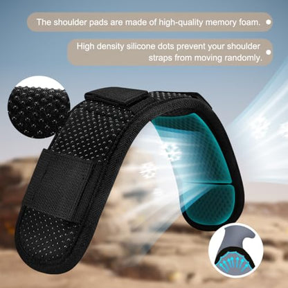 ZINZ 2-Pack Universal Shoulder Pad with Ultra Thick Cushion for Bag Luggage Bag Crossbody, Plus Long & Anti-Slip & Breathable,Black - color: Black
