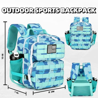 9L Mini Tactical Backpack for Men and Women Tactical Backpack Small for Hiking Small Tactical Bag Fitness Pack - color: Blue Cp