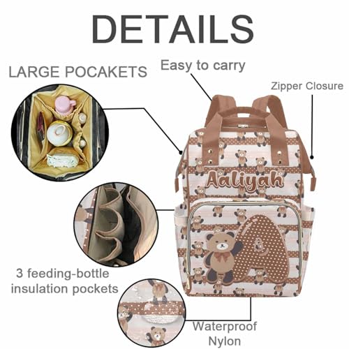 Newcos Custom Name Boy Baby Bags for Girls, Personalized Diaper Bag Backpack for Baby Boy Mom, Nursing Bag Mommy Tote Bags for New Mom Wife Mothers Day Women Men Purple - color: Patten 24