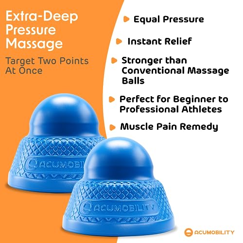 Acumobility Massage Ball Roller 2 Pack - Trigger Point - Massage Balls Massage Roller Ball - Foot Massage Ball - Physical Therapy Ball (Deep Pressure) - color: Blue