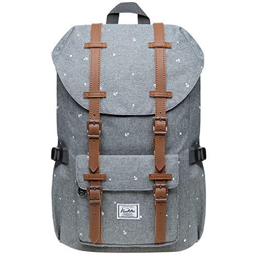 KAUKKO Laptop Outdoor Backpack Traveling Daypack Hiking Rucksack Large Capacity Bag Fits 15.6"(5-13-GREY) - color: Ep13-grey