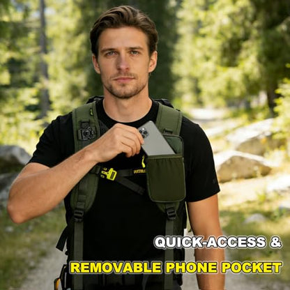 Hydration Backpack 22L, Hiking Backpack with 2L Leakproof Bladder, Sewn-in Rain Cover, Insulated Compartment for Men & Women Running, Cycling, Camping - color: Green