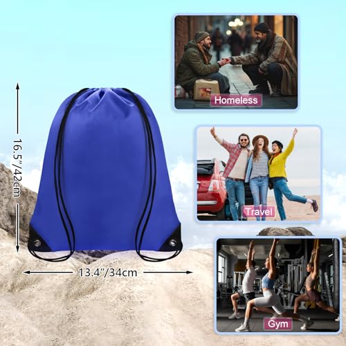 Grneric Drawstring Backpack Bulk 70Pcs String Backpack Drawstring Bags Cinch Bag Sackpack for Men Women Gym(Navy Blue) - color: Navy Blue