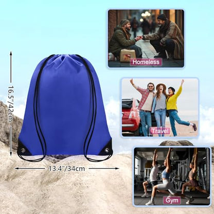 Grneric Drawstring Backpack Bulk 70Pcs String Backpack Drawstring Bags Cinch Bag Sackpack for Men Women Gym(Navy Blue) - color: Navy Blue