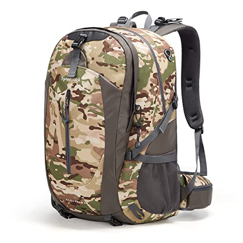 SPEEDPARK Hiking Backpack 40L Waterproof Hiking Daypack with Rain Cover, Outdoor Trekking Travel Backpacks for Men Women - color: C Acu