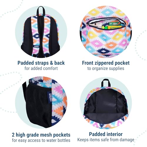 Wildkin 16-inch Kids Backpack – Durable, Padded & Spacious School Bag for Boys & Girls - Aztec - color: Aztec