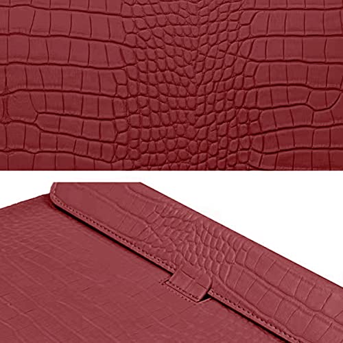 PU Leather Flap Style Case Bags Laptop Sleeve for 2023-2026 MacBook Air 15 inch M5 M4 M3 M2 A3448 A3241 A3114 A2941 Notebook Bag for Mac Pro 16 M1 A2485 2019-2026 A3428,Pro 15 2012-2019, Red - color: Red