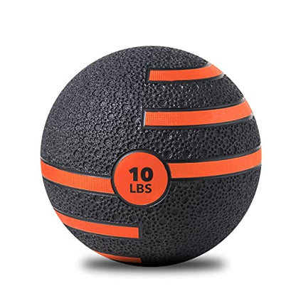 JFIT Dual Texture Medicine Ball – Weighted Exercise Ball for Strength, Core & Functional Fitness Training - style: 10lb