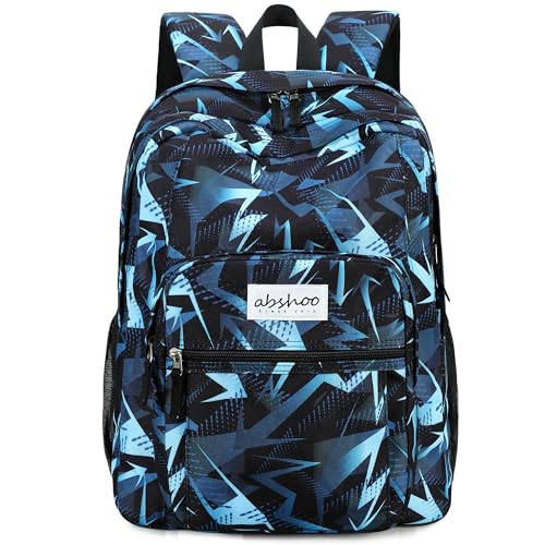abshoo Classical Basic Geometry Mens School Backpack For College Teen Boys Water Resistant Bookbag (Geometry Black B) - color: Geometry Black B, size: 16.5 Inc